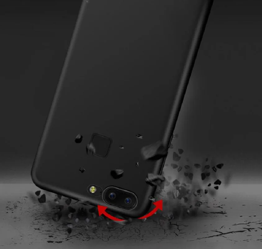 Чехол для Oneplus 5 T черный матовый Мягкий силиконовый чехол One plus 5T A5010 карамельный