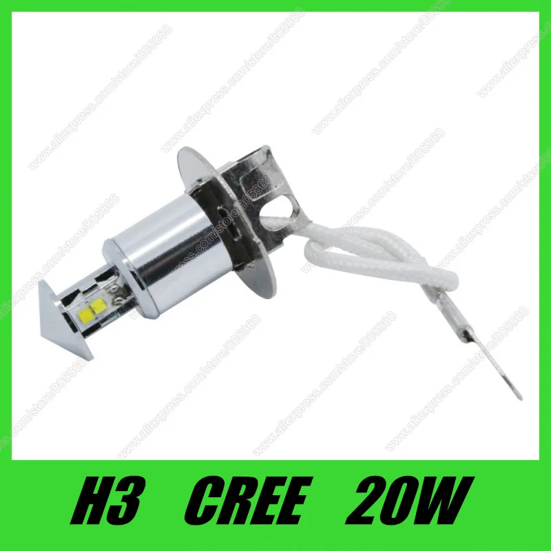 Бесплатная доставка 12 В h3 светодиодные лампы 20 Вт белые SMD Cree чипы XQD Светодиодные