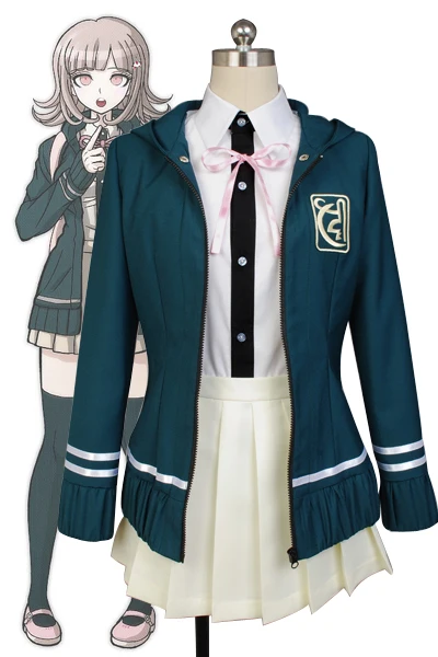 DanganRonpa Косплэй Chiaki Nanami костюм Платье Нанами куртка школьная Униформа на Хэллоуин