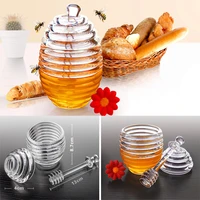 acrylic beehive honey jar crystal beehive jam jar container juice syrup spice seasoning bottle honey pot with dipper and lid
