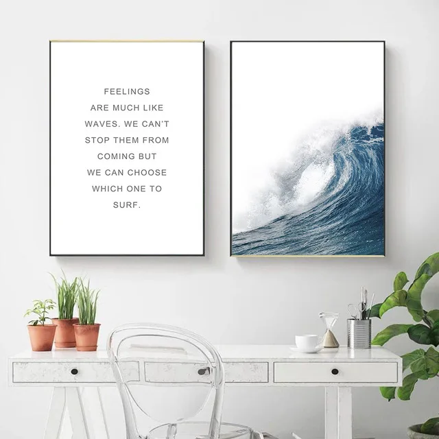 

Nordic Minimalist Style Seascape Posters Canvas Prints Painting Wall Art Pictures for Living Room Home Decoration Unframed
