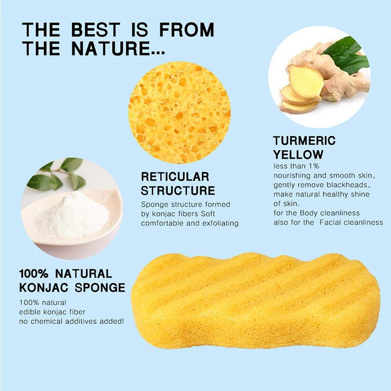 Спонж для умывания лица Konjac натуральный спонж Конняку для ванны очищающий для лица моющий спонж Отшелушивающий очищающий спонж