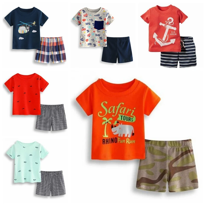 

Anchor Baby Boy Clothes Suit Children Clothing Sets 6m-24m Little Guy 100% Cotton T-Shirt Sailor Shorts Pants Boys Summer 2pcs