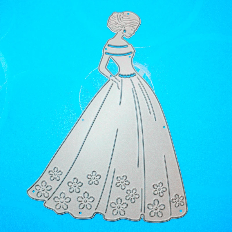 YINISE металлические режущие штампы для трафареты скрапбукинга длинное платье