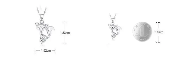 Женское ожерелье с подвеской в виде лисы из чистого серебра 925 пробы подарок на