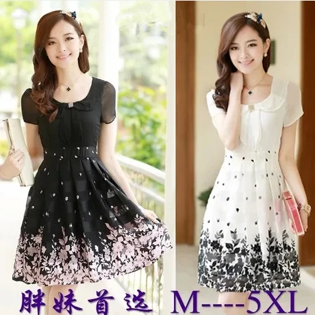 Женское платье с цветочным принтом облегающее большого размера из шифона 2016-го