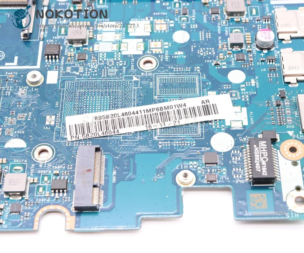 Материнская плата NOKOTION для Lenovo yoga 510-14isk материнская ноутбука SR2EX 4405U ЦП 5B20L46044 BIUS1 S2