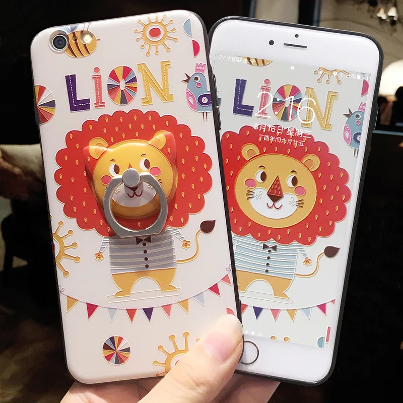 Для iphone x 8 8plus чехол с 3D рельефным 3d-рисунком льва кота слона ультра тонкий из ТПУ