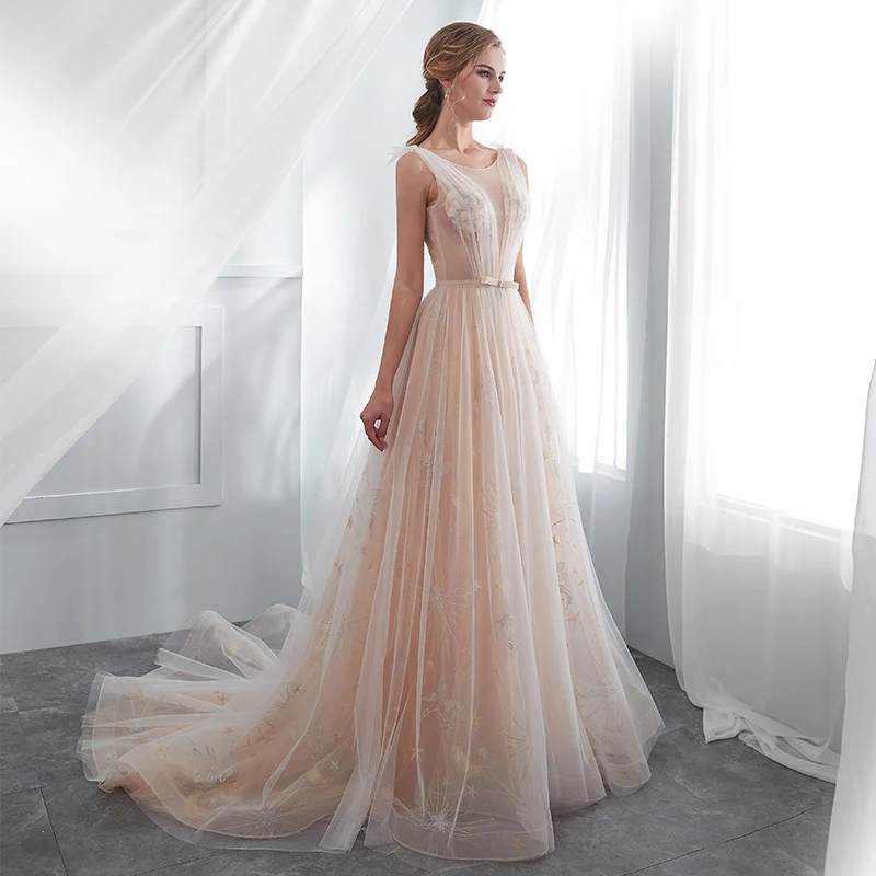 Vestidos de gala светильник цвета шампанского платье для выпускного вечера Иллюзия лиф без рукавов Vestido De 15 Ano для дебютантки на выпускной вечерние платья