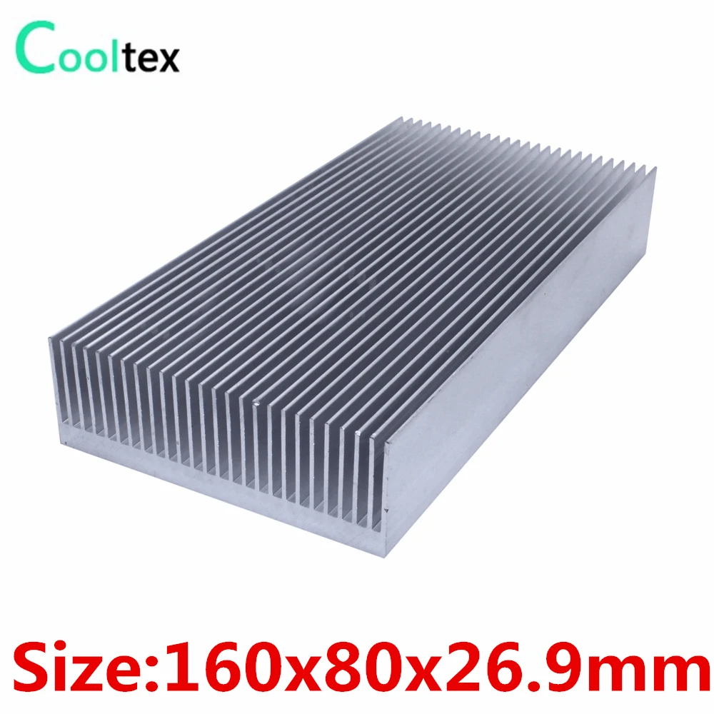 Radiador de Alumínio Dissipador de Calor para Amplificador Eletrônico de Led Extrusor Alta Potência Resfriamento 160x80x26.9mm