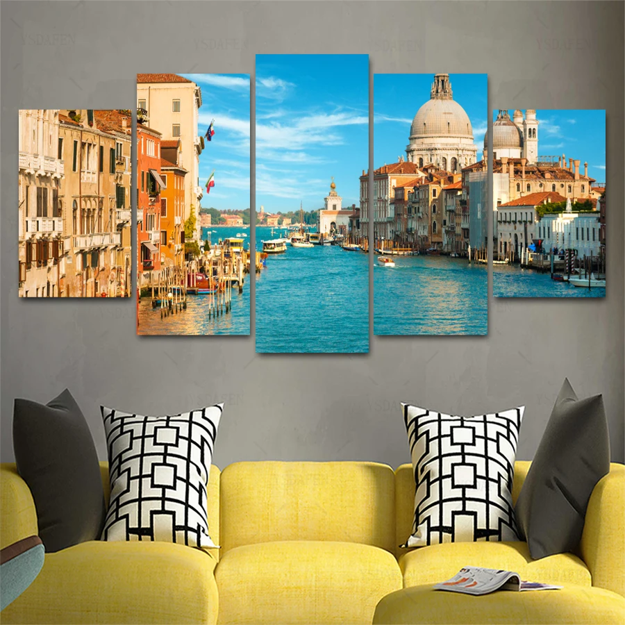 

HD print olieverf Film modulaire foto Scenery poster kind room decor woondecoratie 5 stks canvas art z466