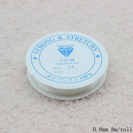 0.8mm 8m roll Сильный Кристалл эластичный Бисероплетение Шнур веревочная нить для DIY ожерелье браслет ювелирных изделий wh - Цвет: 0.8mm 8m roll