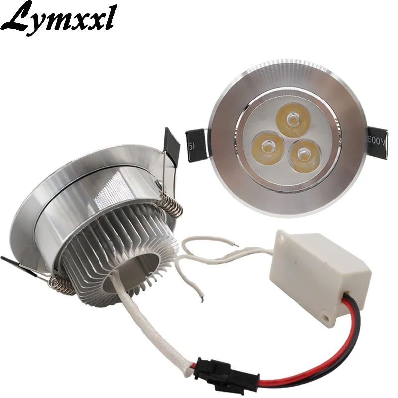 Dimmable 3 Вт круглый высокомощный светодиодный встраиваемый потолочный светильник