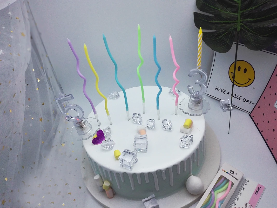 6 палочек изогнутая свеча спиральная волна день рождения Свеча для свадьбы