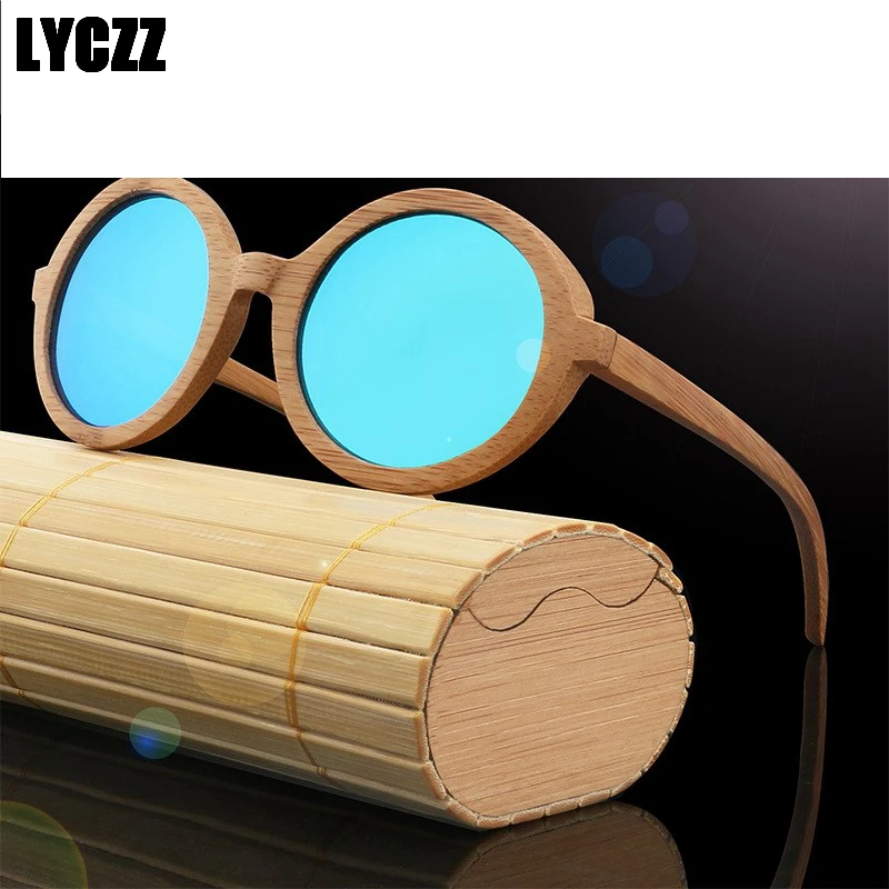 Lyczz Real солнцезащитные очки в деревянной оправе унисекс ручного пошива Banboo/дерево