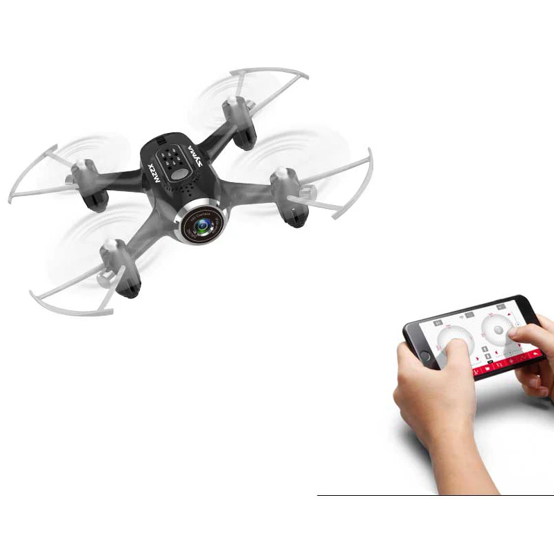 Syma X22W Wifi FPV Карманный Дрон HD камера Безголовый режим RC Дрон с планом полета и управлением приложением белый