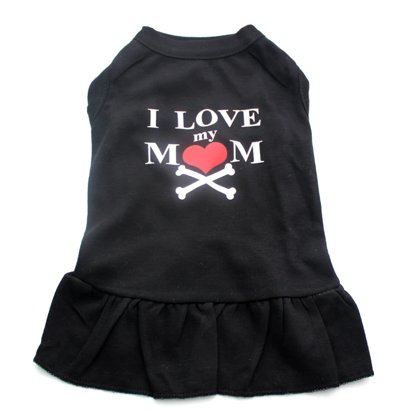 Платье для собаки жилет кошки и щенка летняя одежда из 100% хлопка дизайн Я люблю