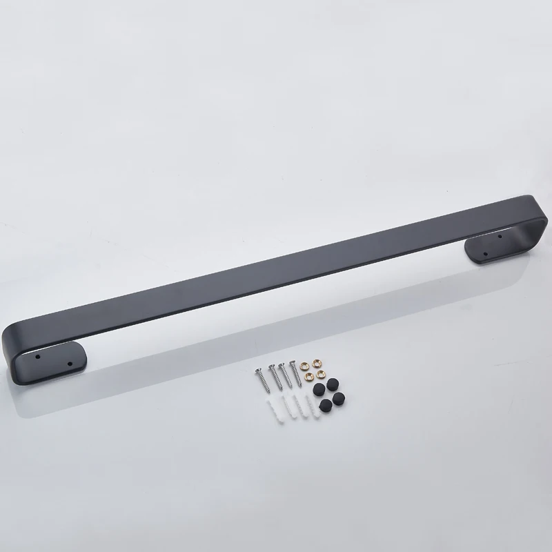 towel bar black aluminum wall mounted creative bathroom towel rack hanging holder square towel holder shelf bathroom accessories free global shipping