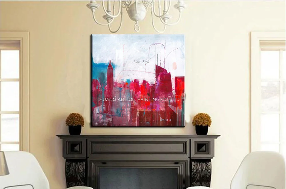 Искусный художник ручная роспись абстрактный Лувр пейзаж масляная живопись на