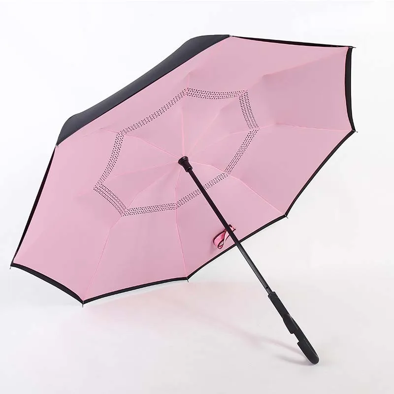 Творческий с ручной ветрозащитный обратный складной двойной слой перевернутый