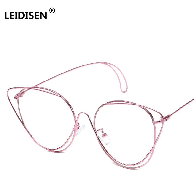 LEIDISEN Hollow Out Double Rims Vintage Mens Eyeglasses Frame Women Brand High Quality Metal Optical Glasses Computer Work UV | Аксессуары