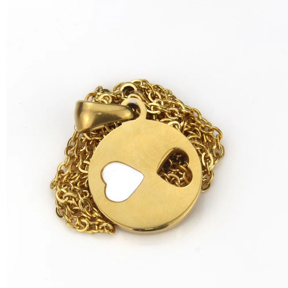 LINDA FOLHEADOS изящная круглая форма Сердце Золото Нержавеющая сталь звено цепи