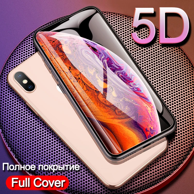 Закаленное стекло 5D с полным покрытием для iPhone XS MAX Защитная пленка экрана XR