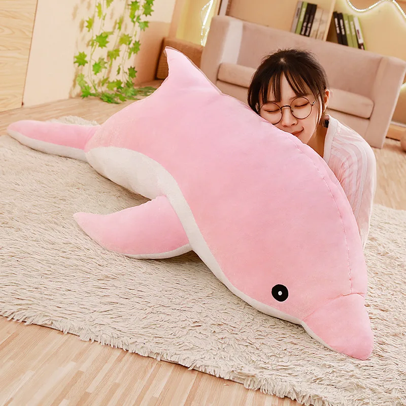 

50-160cm Cute soft Blue dolphin plush toy marine animals Stuffed Toys Children's Toys Sofa Pillow Cushion Home Decor Gift