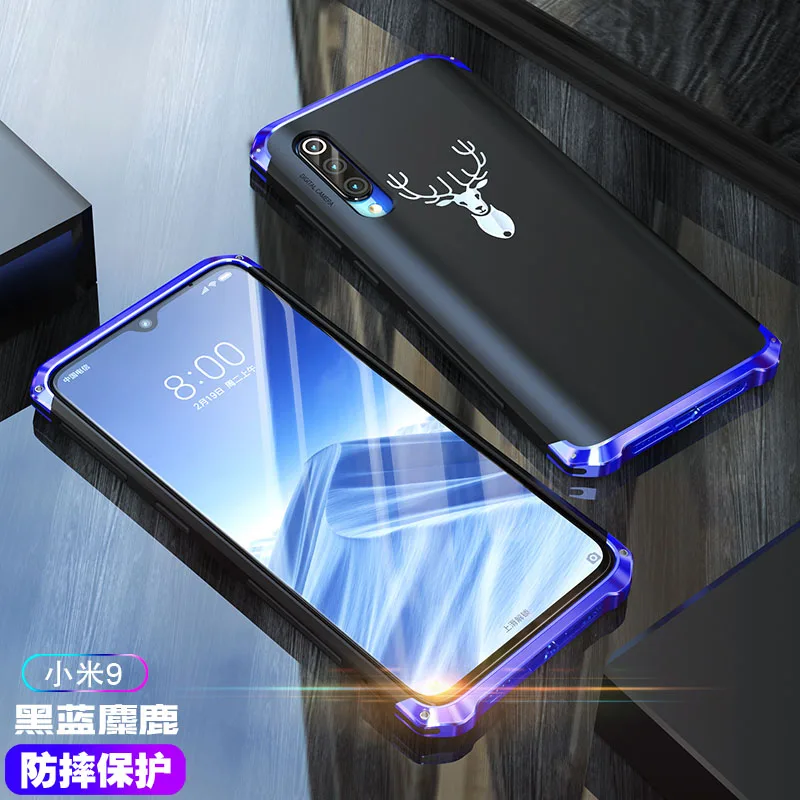 Elk Blue Защитный металлический чехол для Xiaomi Mi 9 9SE, алюминиевый бампер+ панель из поликарбоната, чехол на заднюю панель для Xiaomi Mi 9 SE, гибридный Чехол - Цвет: Elk Blue
