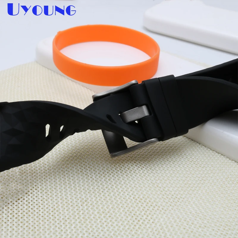 Резиновый силиконовый ремешок для часов спортивный браслет умный 24 мм