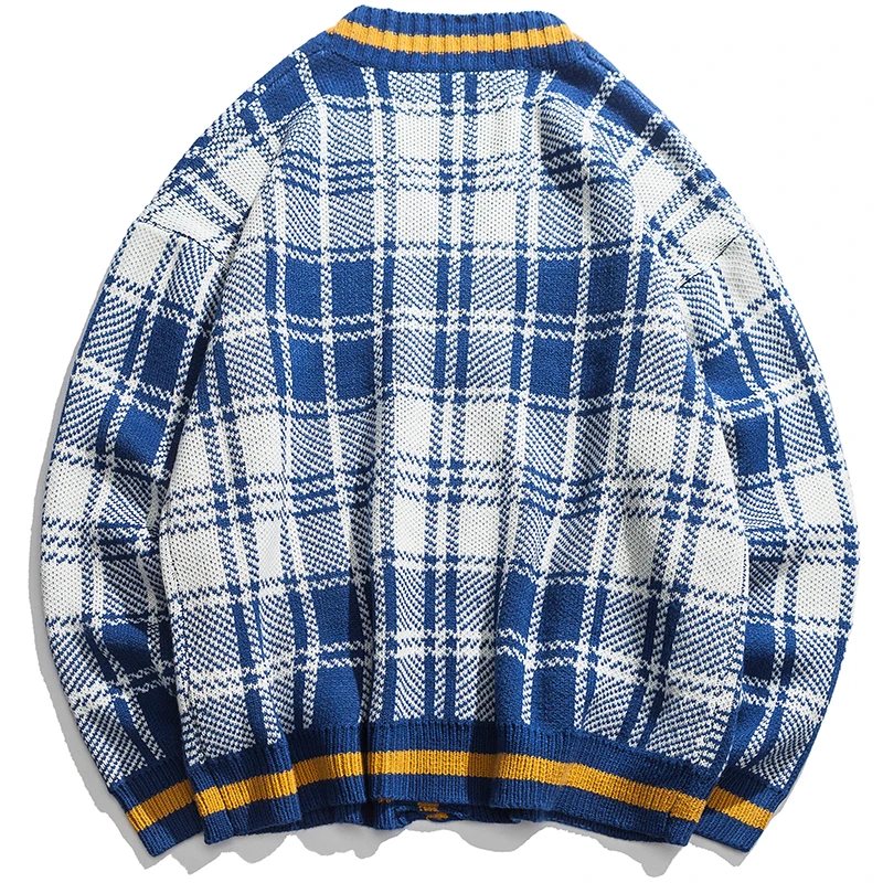 Aelfric Eden Плед вязаные свитера Кардиган Ретро Sweatercoat Для мужчин Harajuku уличная