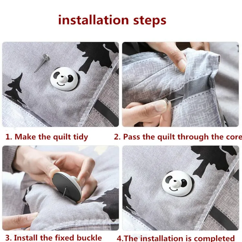 12 шт./компл. пуговицы для одеял в виде милой панды Нескользящие ткани с