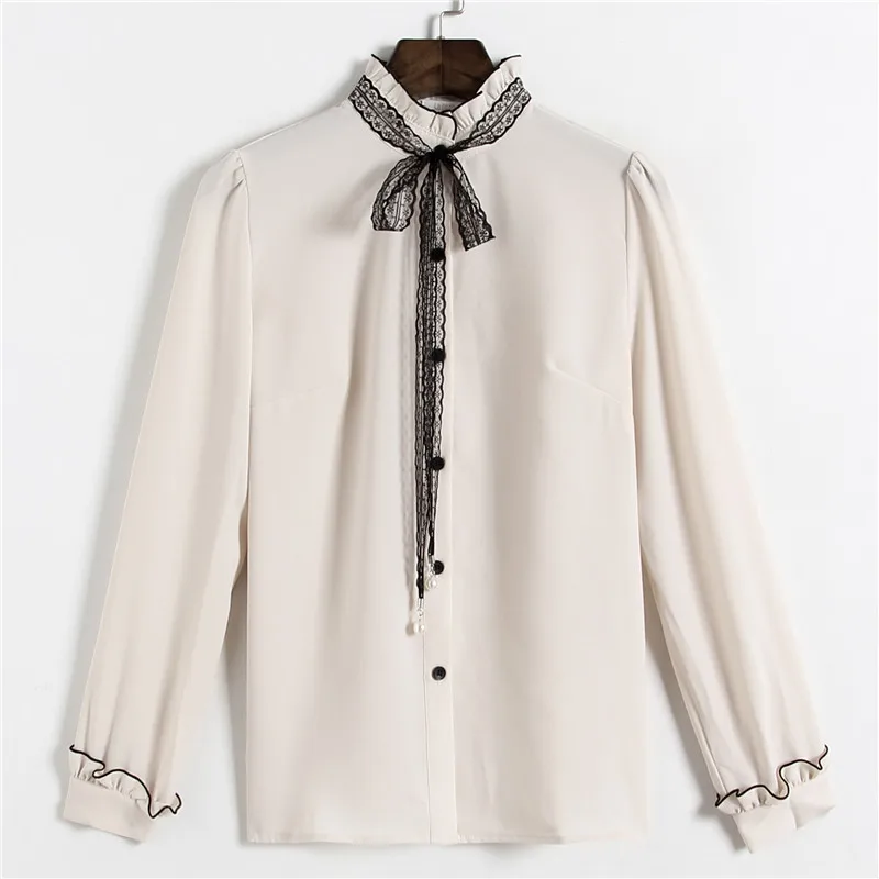 Новые летние женские шифоновые блузки для офиса бежевые однотонные Женские топы