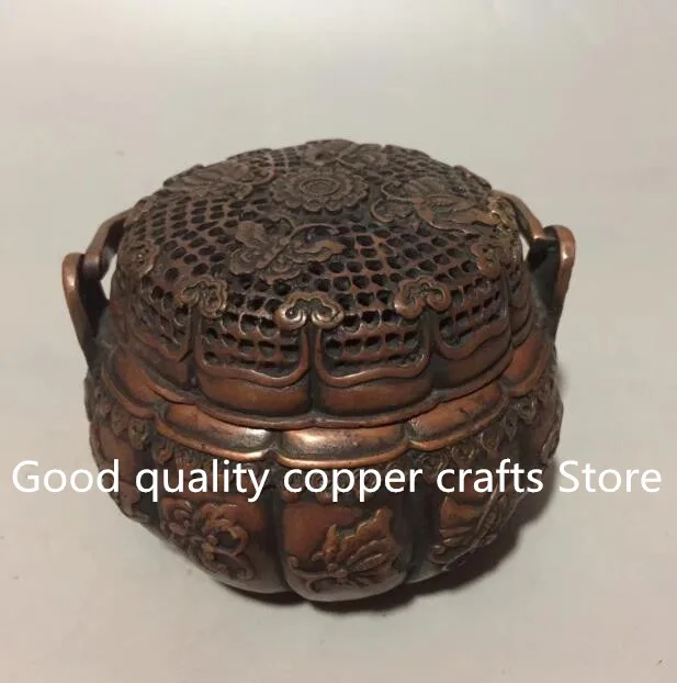 

Collection archaize brass Pumpkin shape butterfly Incense burner