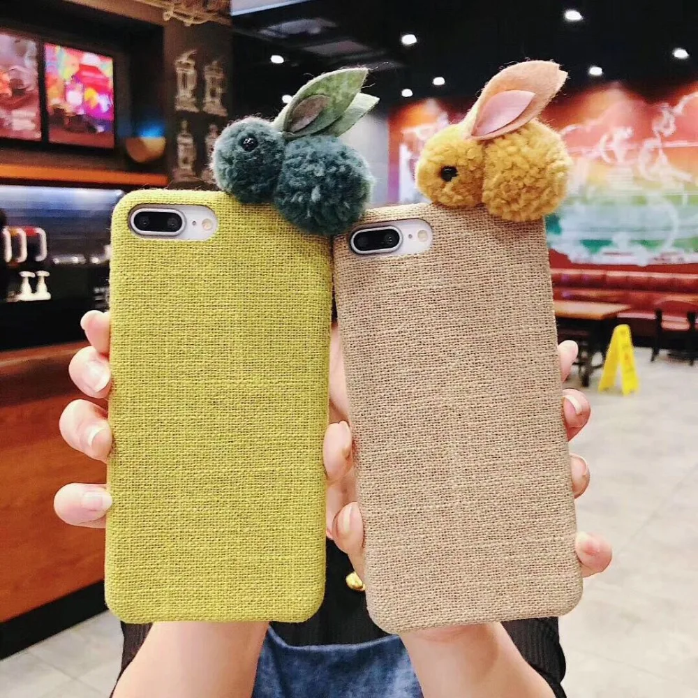 Новый роскошный 3D мультяшный кролик плюшевая кукла тканевый чехол для телефона