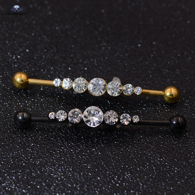 Starbeauty 1 шт. 14 г 38 мм Опал пирсинг серьги солнце штанга заводской пирсинг Bijoux ухо для пирсинга, из нержавеющей стали ювелирные изделия для тела