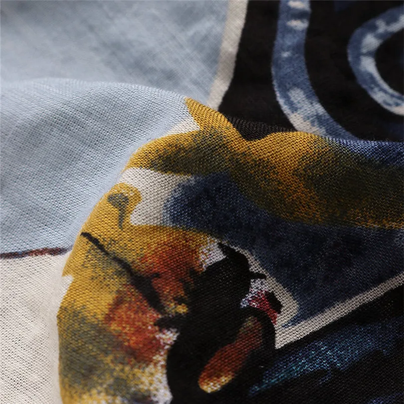 Новый женский модный летний винтажный топ с круглым вырезом и принтом