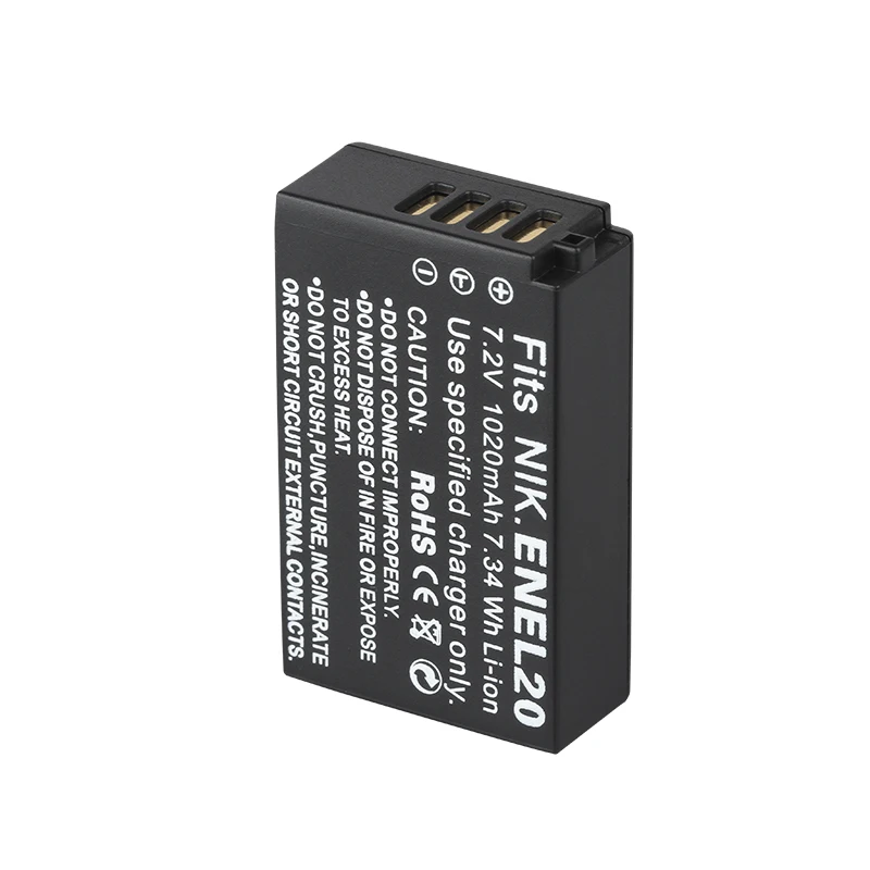 Dinto 1 шт. 1020 мАч 7 2 V EN EL20 ENEL20 RU Замена Камера Батарея для Nikon Coolpix A AW1 J1 J2 J3 S1 V1 V2 V3|battery