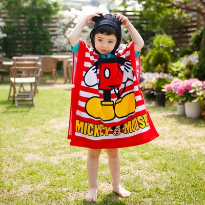 Disney Микки и Минни Маус Мышь автомобили Дейзи Принцесса с капюшоном хлопковое банное полотенце плащ банное полотенце Для мальчиков и девочек детей Детское пляжное полотенце подарок