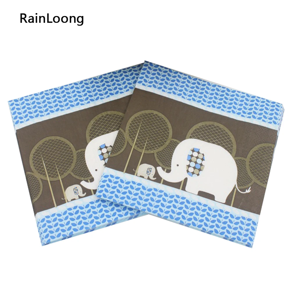 [RainLoong] мультфильм печатных бумага со слоном салфетка для детей Товары праздников