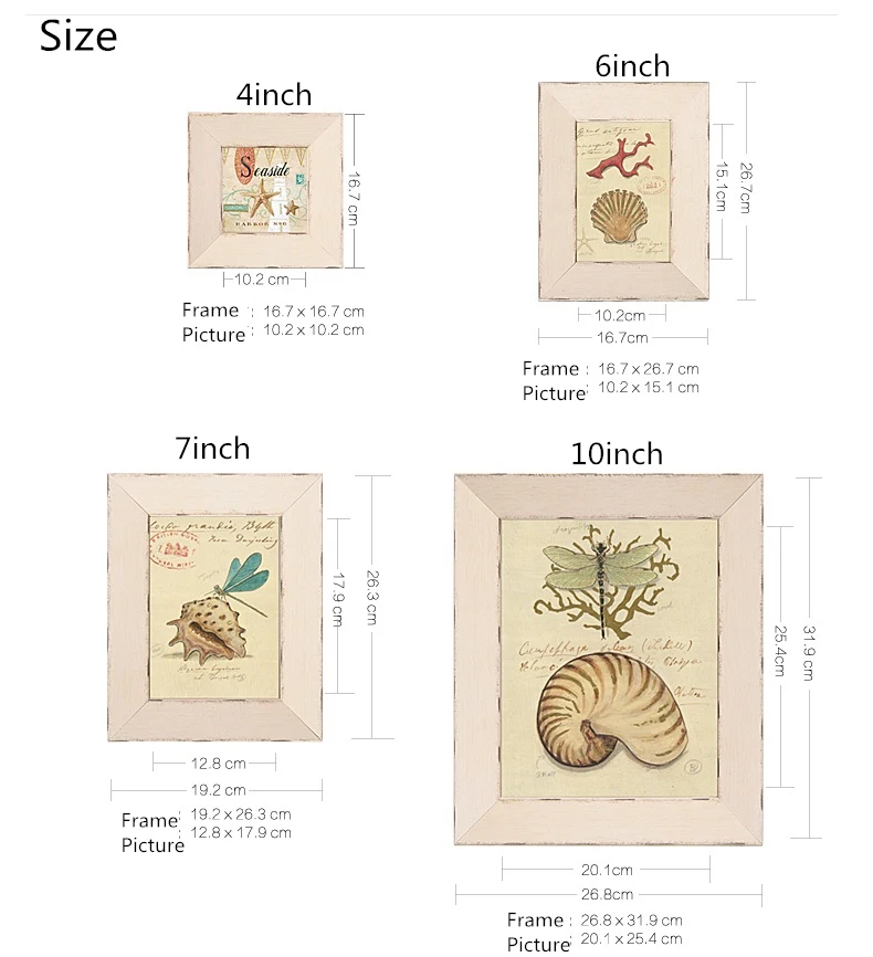 Новая фоторамка с принтом морских ракушек для рабочего стола Настенный декор