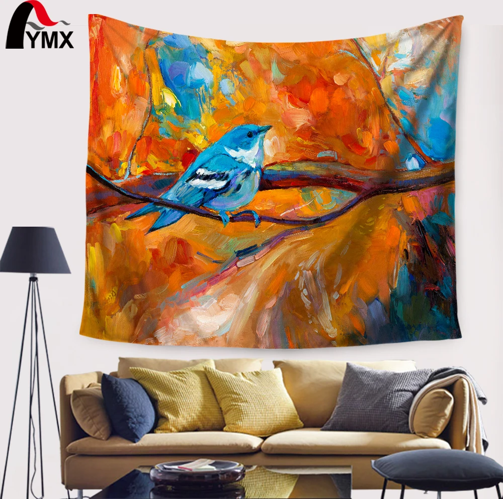 Bird Scenic Art Patterns Tapestry Wall Hanging Polyester Fabric Mandala Decor Yago Mat Beach Towel Tapiz Gobelin | Дом и сад