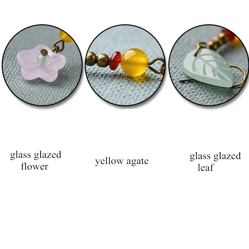 Женские серьги Yanting в виде цветка Листьев свисающие для женщин и девушек новые