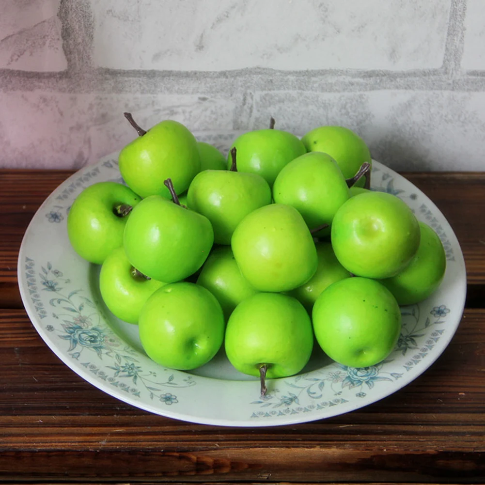 100Pcs Faux Mini Apple Realistic Fruit 3D Simulation Painting Prop Home Decor Set | Дом и сад