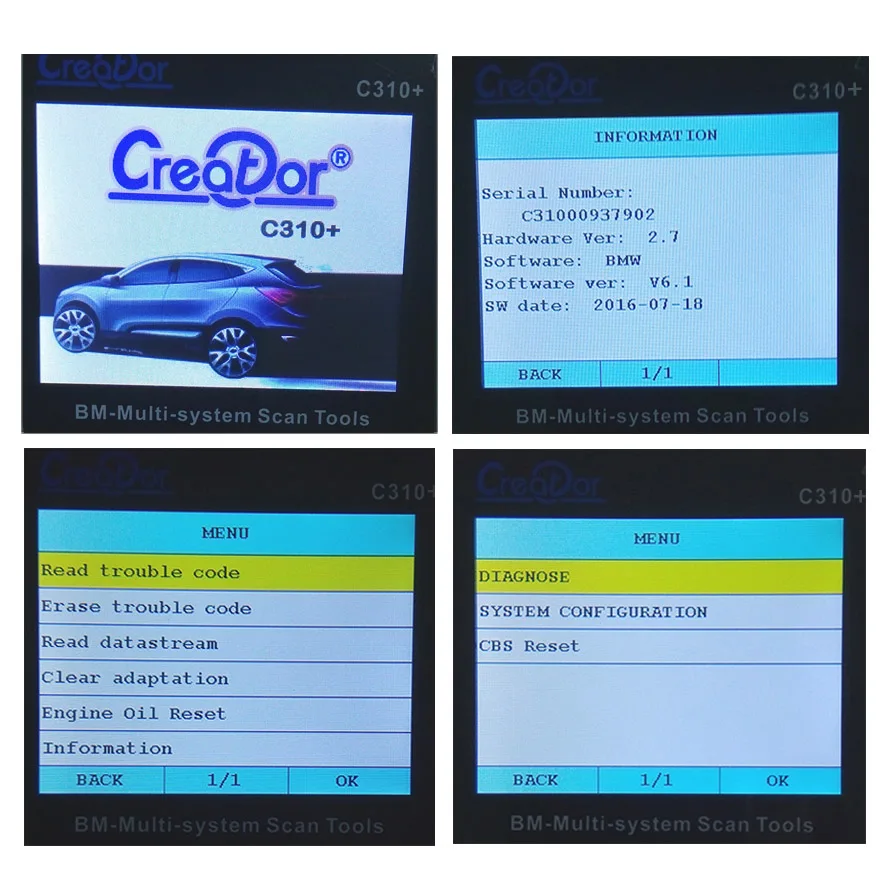 Автомобильный диагностический сканер Creator C310 + Pro для bmw e46 Z3 E90 E39 E36 F10 x5 x6 z4 X1 EOBD CAN