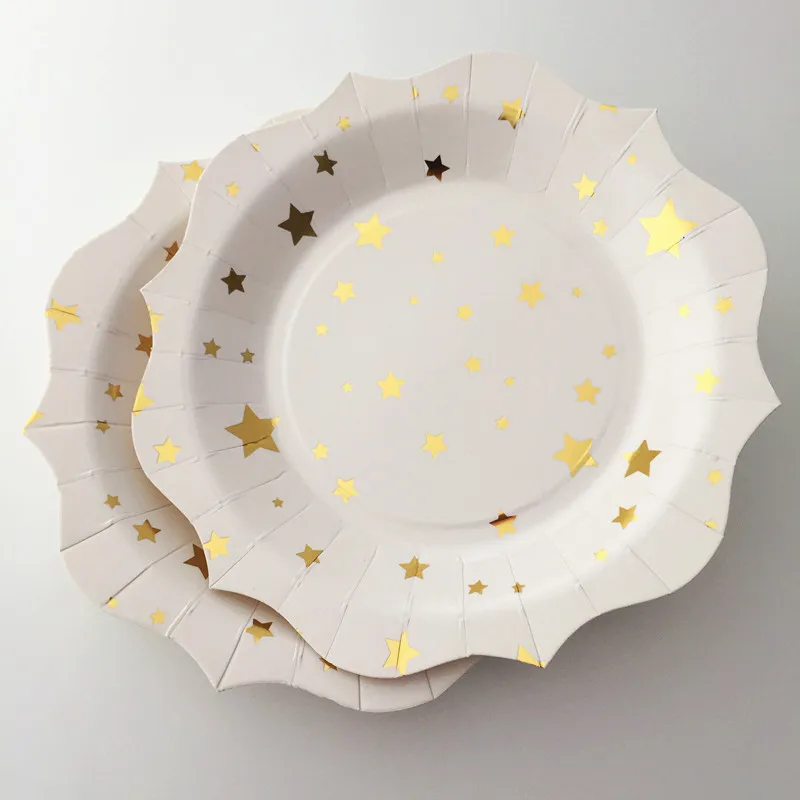 Набор из 16 предметов с аппликацией в виде Золотой Звезды Бумага пластины