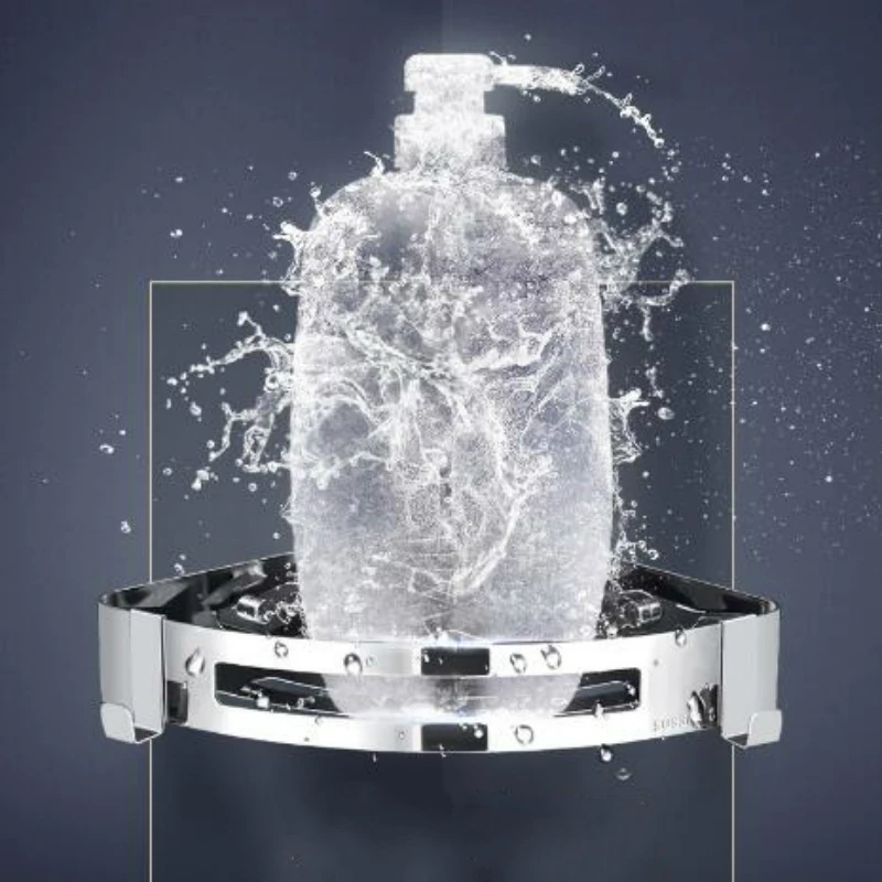 

304 Stainless Steel Bathroom Shelves Wall Mount Single Layer Toilet Corner Shelf Shampoo Shower Gel Lotion Storage Rack