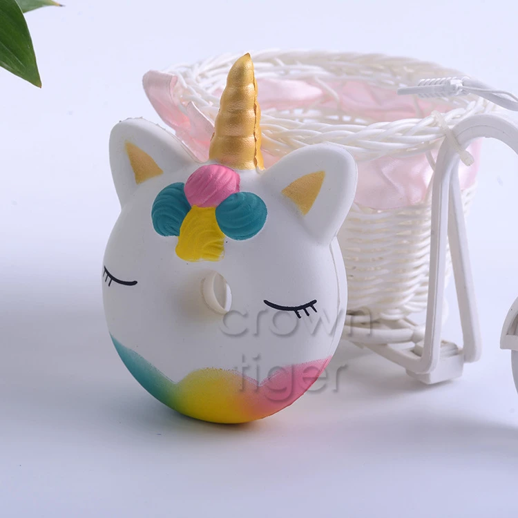 Kawaii Squishe Jumbo Сжимаемый пончик Антистресс игрушка сжимаемая медленно