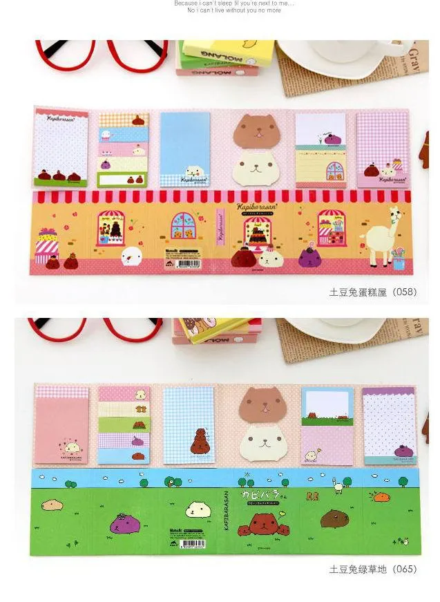 MQStyle Новинка Kawaii Molang Rabbit блокнот для заметок записная книжка блокнот для заметок набор заметок подарок канцелярские товары H0042