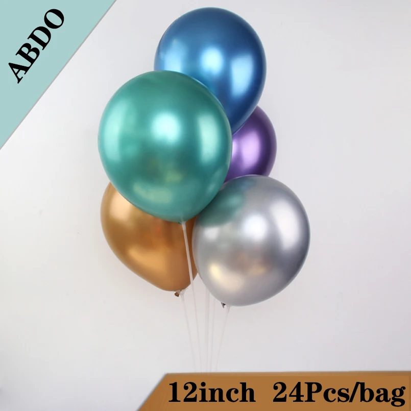 ABDO 24 шт 12 дюймовые перламутровые металлические латексные воздушные шары 3 2 г